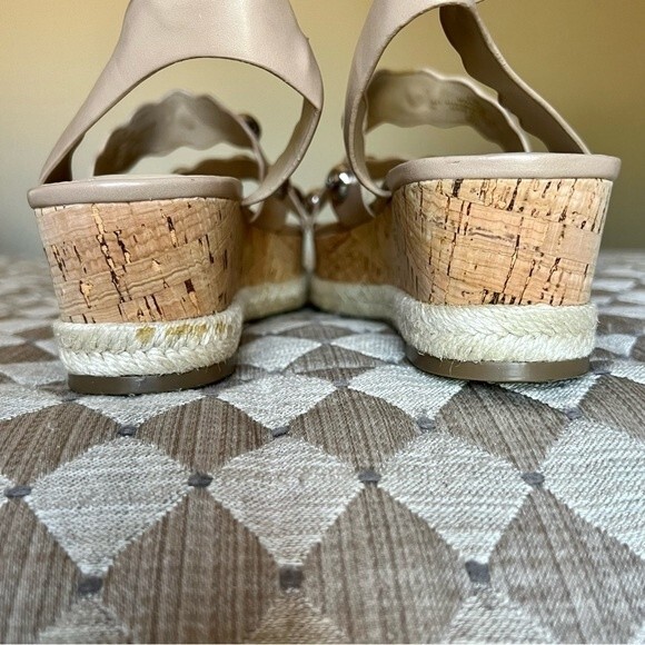 Marc Fisher Faythe Silver Studded Straps Cork Soles Platform Sandals Women’s 8.5 - Picture 9 of 15